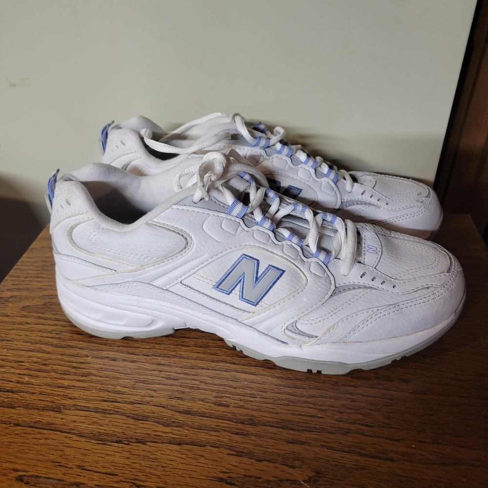 New Balance White and Blue Athletic Shoes